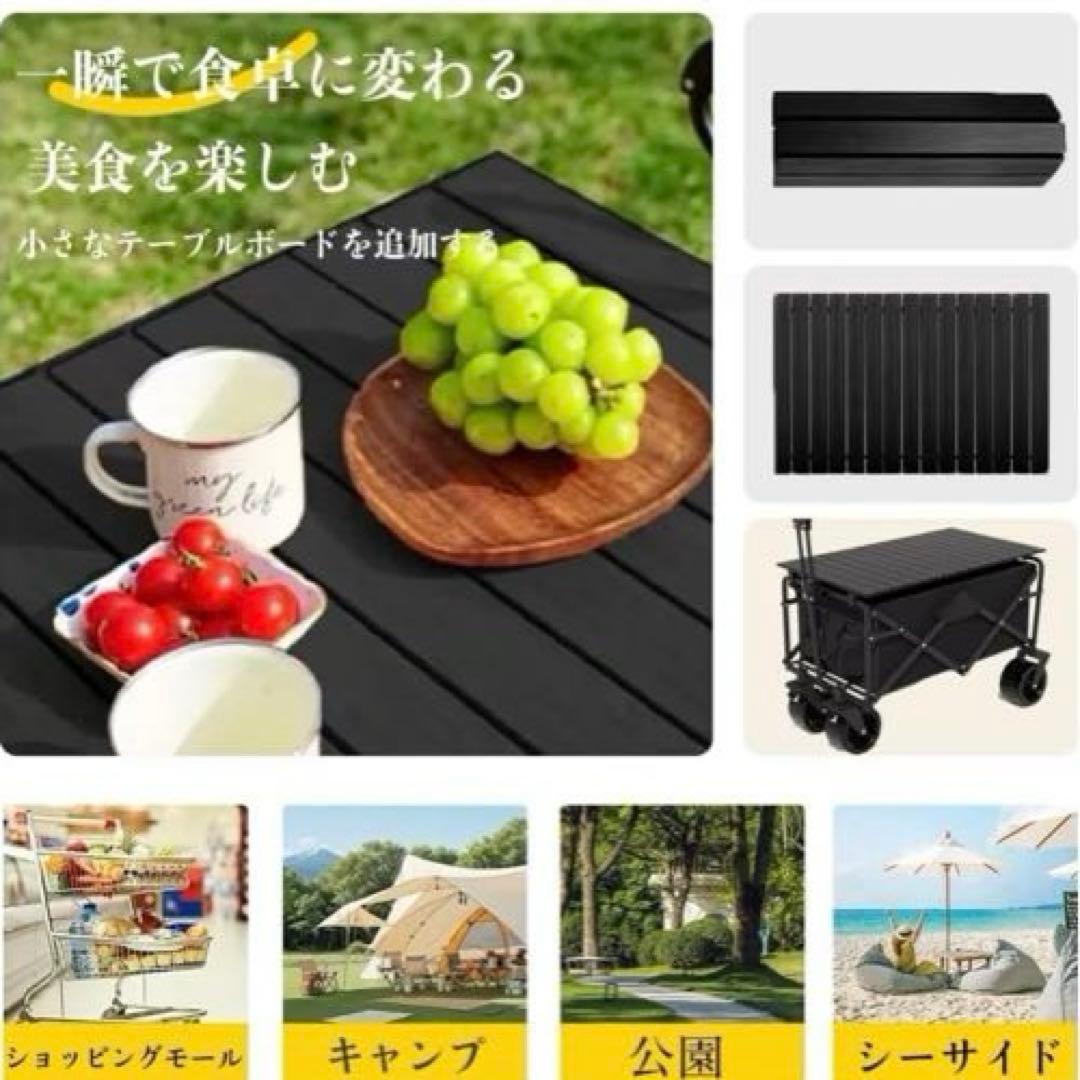 キャリーワゴン 230L大容量 長物対応 後部展開可 耐荷重250kg ブラック