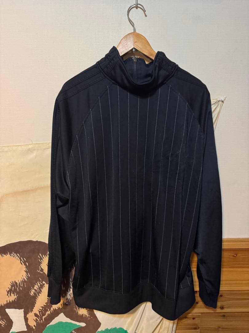 05年製 adidas ジャージトップ ジャケット ストライプ サイズL 黒