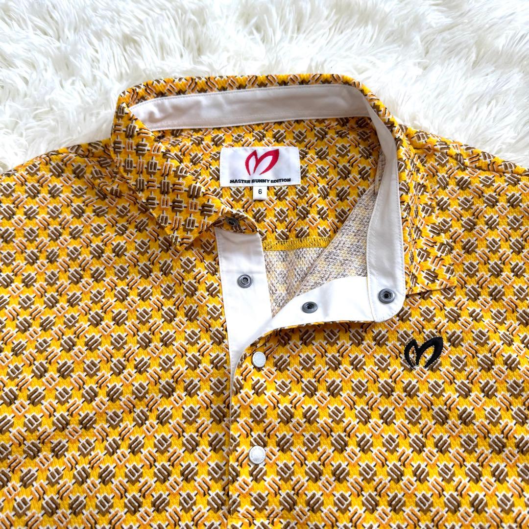 【極美品】マスターバニーエディション　ロゴ刺繍　半袖　ポロシャツ　XL イエロー