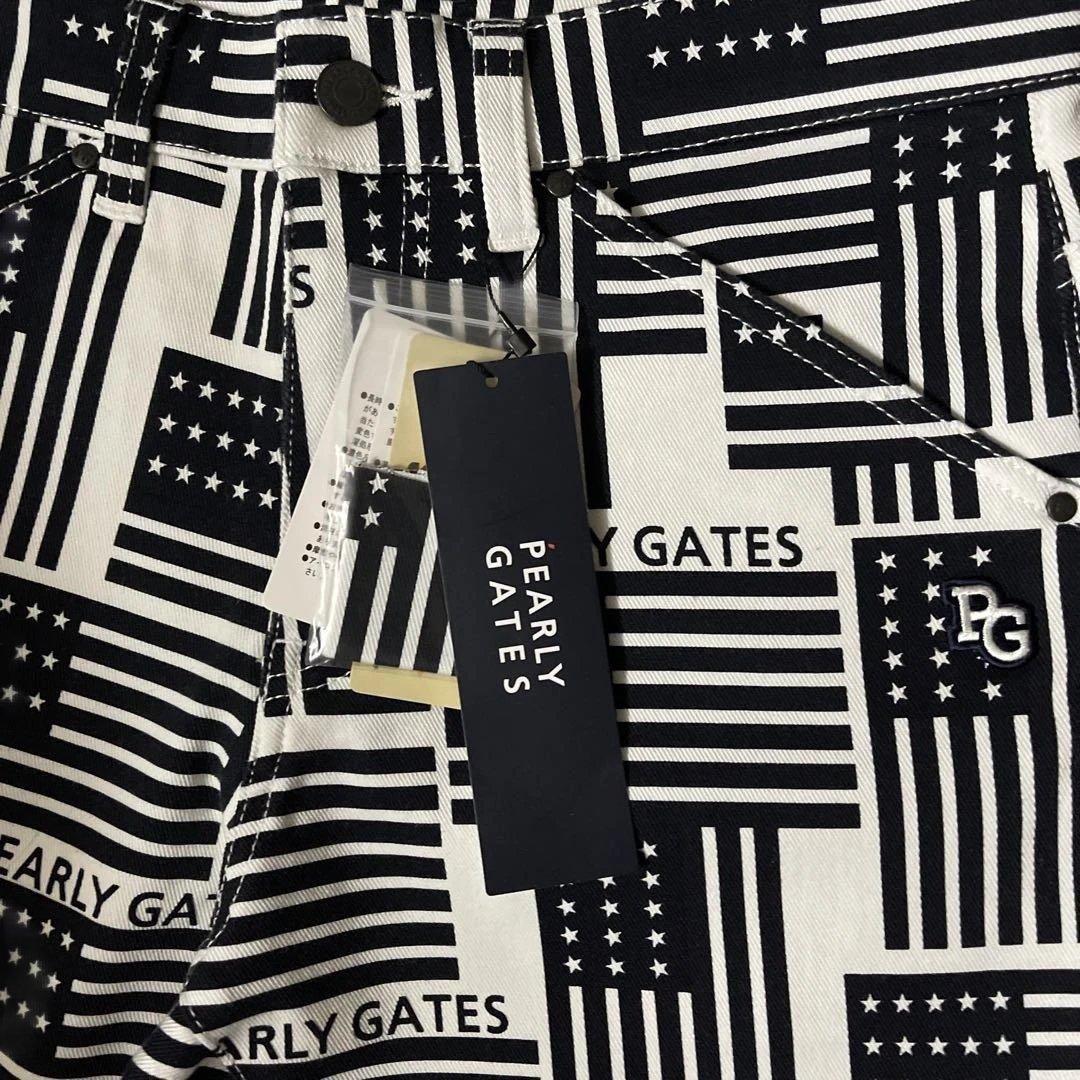 新品　PEARLY GATES アメリカ国旗柄パンツ　白　3 Mサイズ