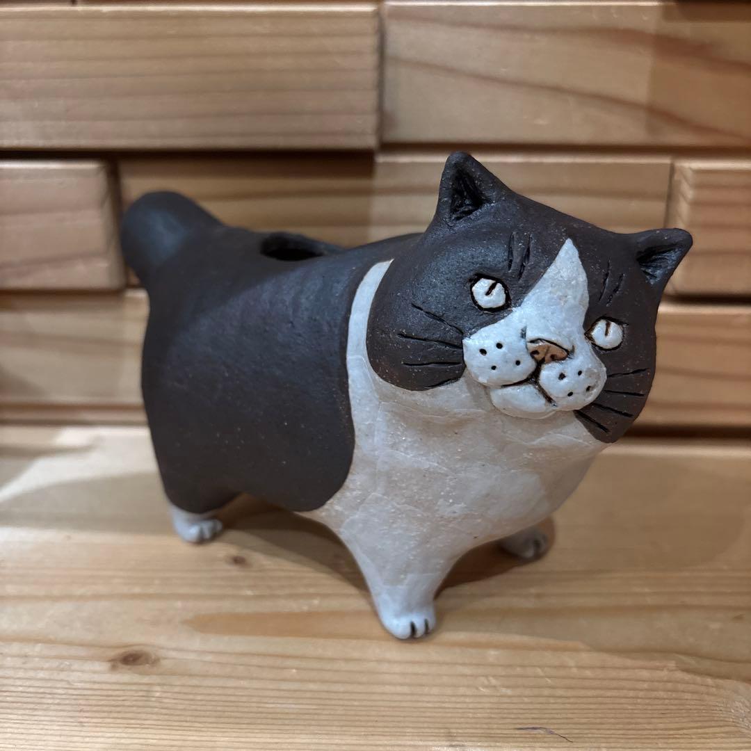 レア かとうゆみ ねこの置物 陶芸