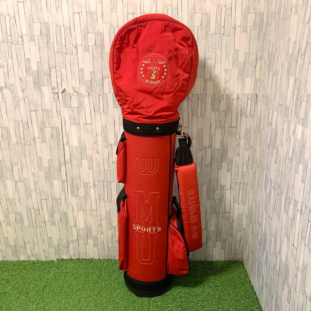 良品超希少 M•U SPORTS キャディバッグ 赤黒 カート式 ミエコウエサコ