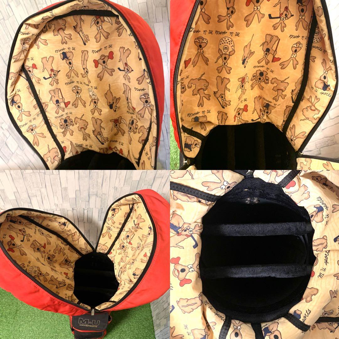 良品超希少 M•U SPORTS キャディバッグ 赤黒 カート式 ミエコウエサコ