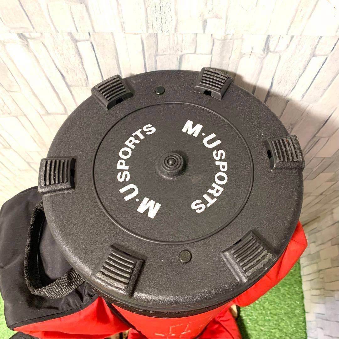 良品超希少 M•U SPORTS キャディバッグ 赤黒 カート式 ミエコウエサコ