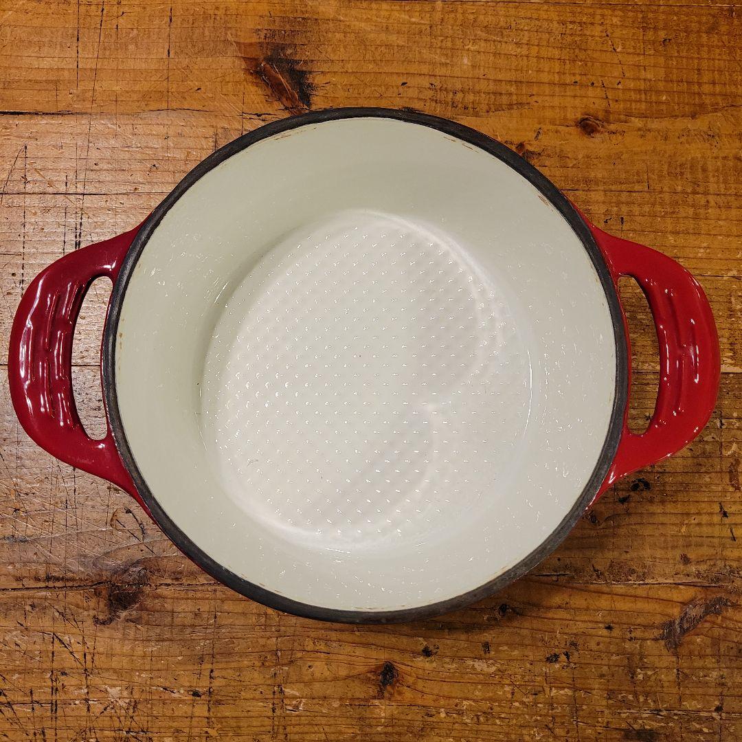 【美品】希少 Coleman エナメルクッキングポット ダッチオーブン 赤 鍋