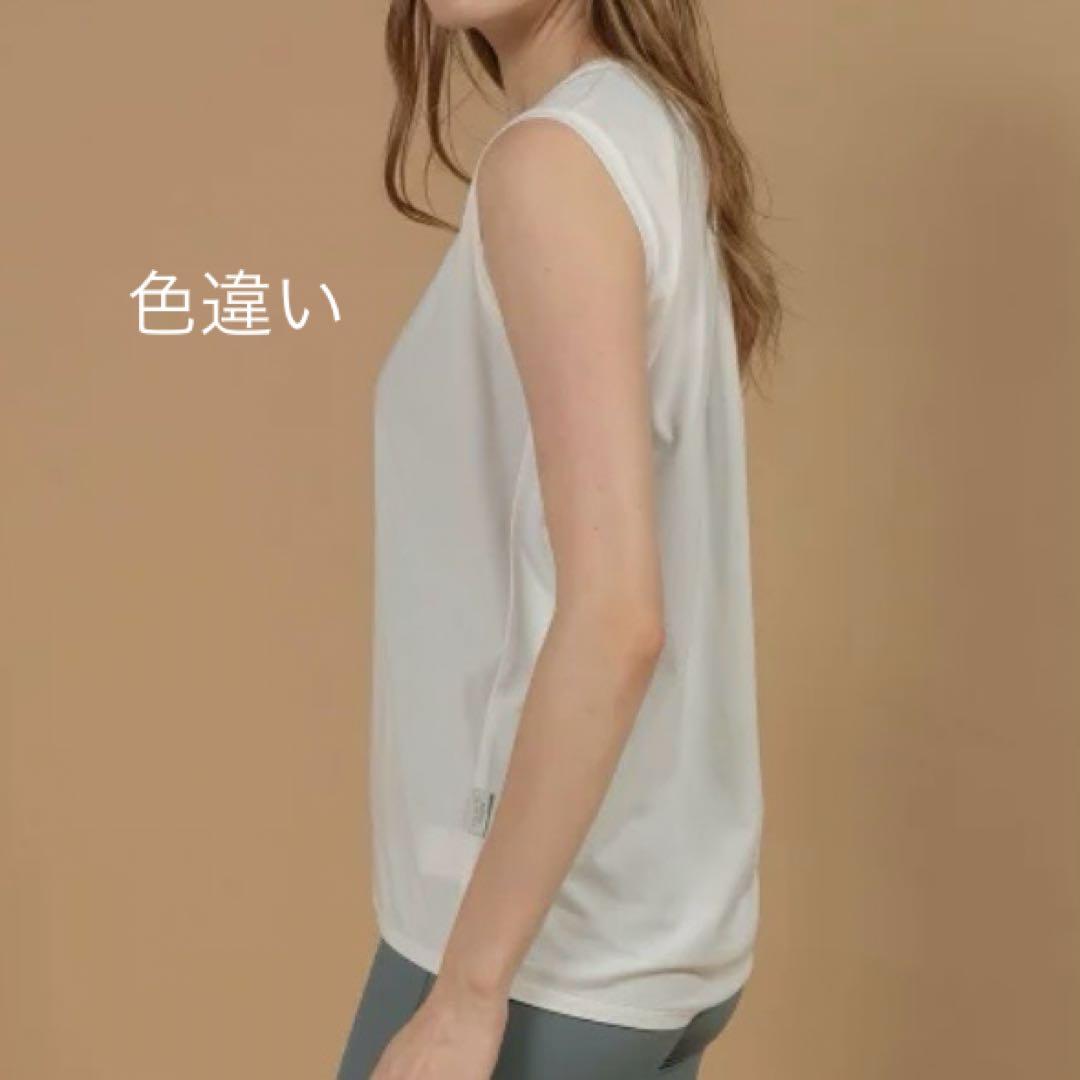 ジュリエ ヨガウェア ロング丈 ノースリーブ プルオーバー Tシャツ 黒 ヨガ