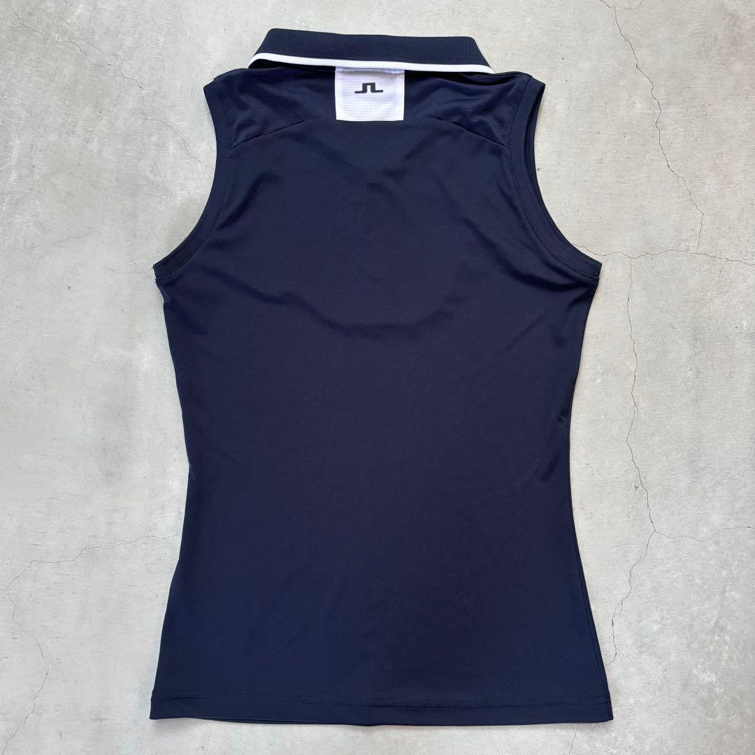 【美品】J.LINDEBERG ジェイリンドバーグ ノースリーブポロシャツ ロゴ