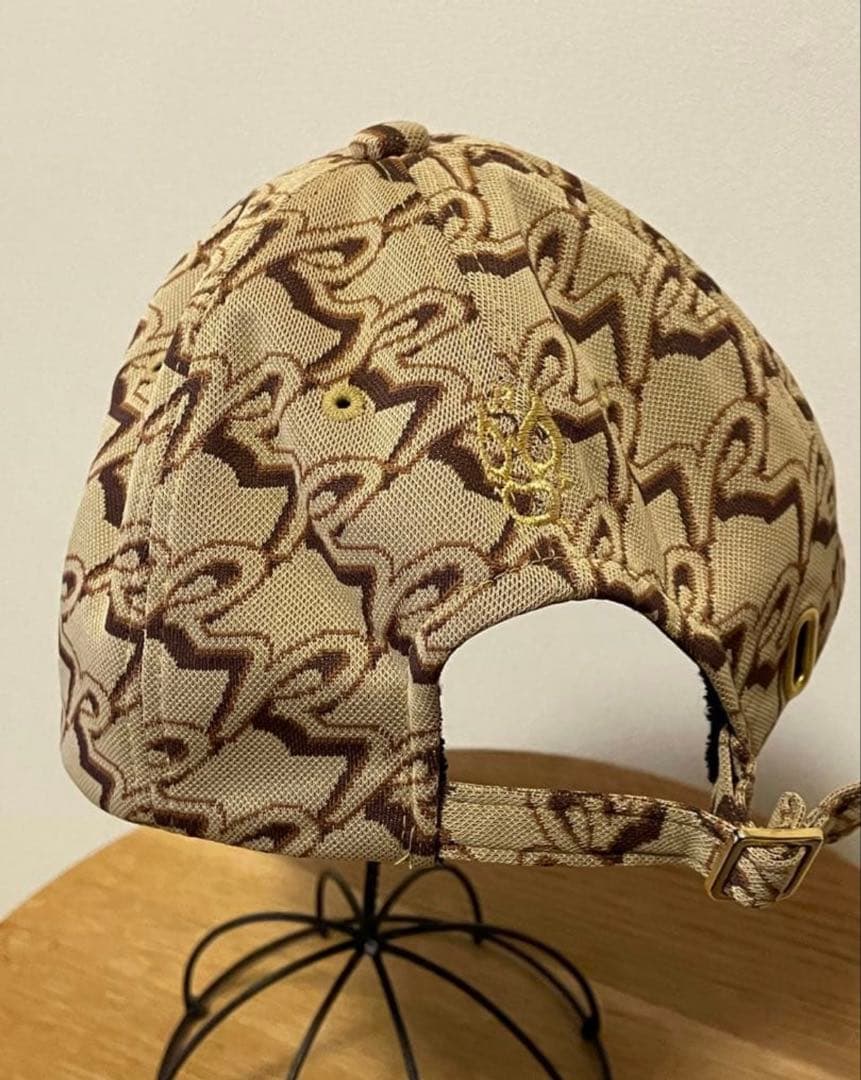 Russeluno MONOGRAM CAP ルチャ　総柄　ベージュ　ブラウン系