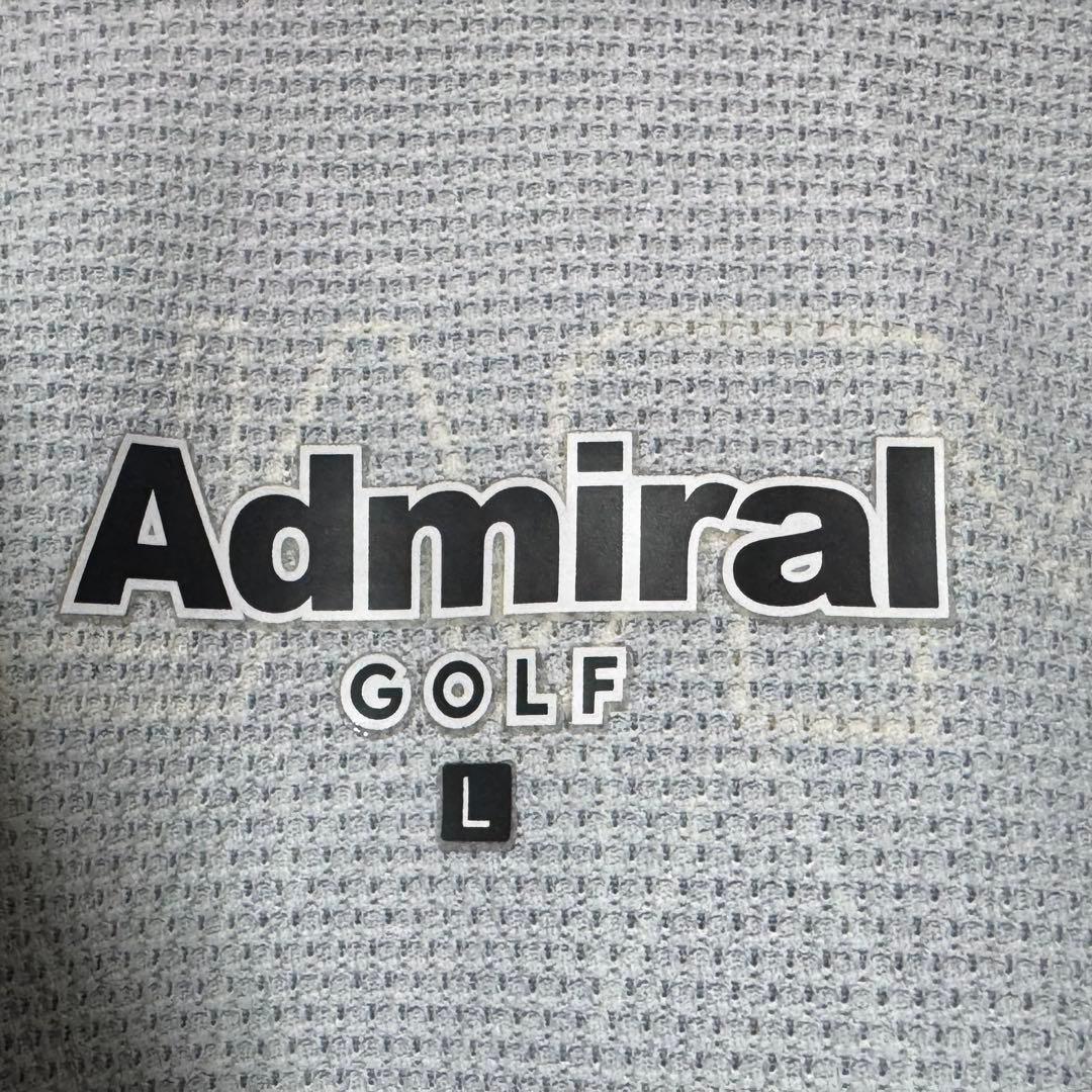 Admiral GOLF アドミラルゴルフ ポロシャツ 総柄 ネイビー L 半袖