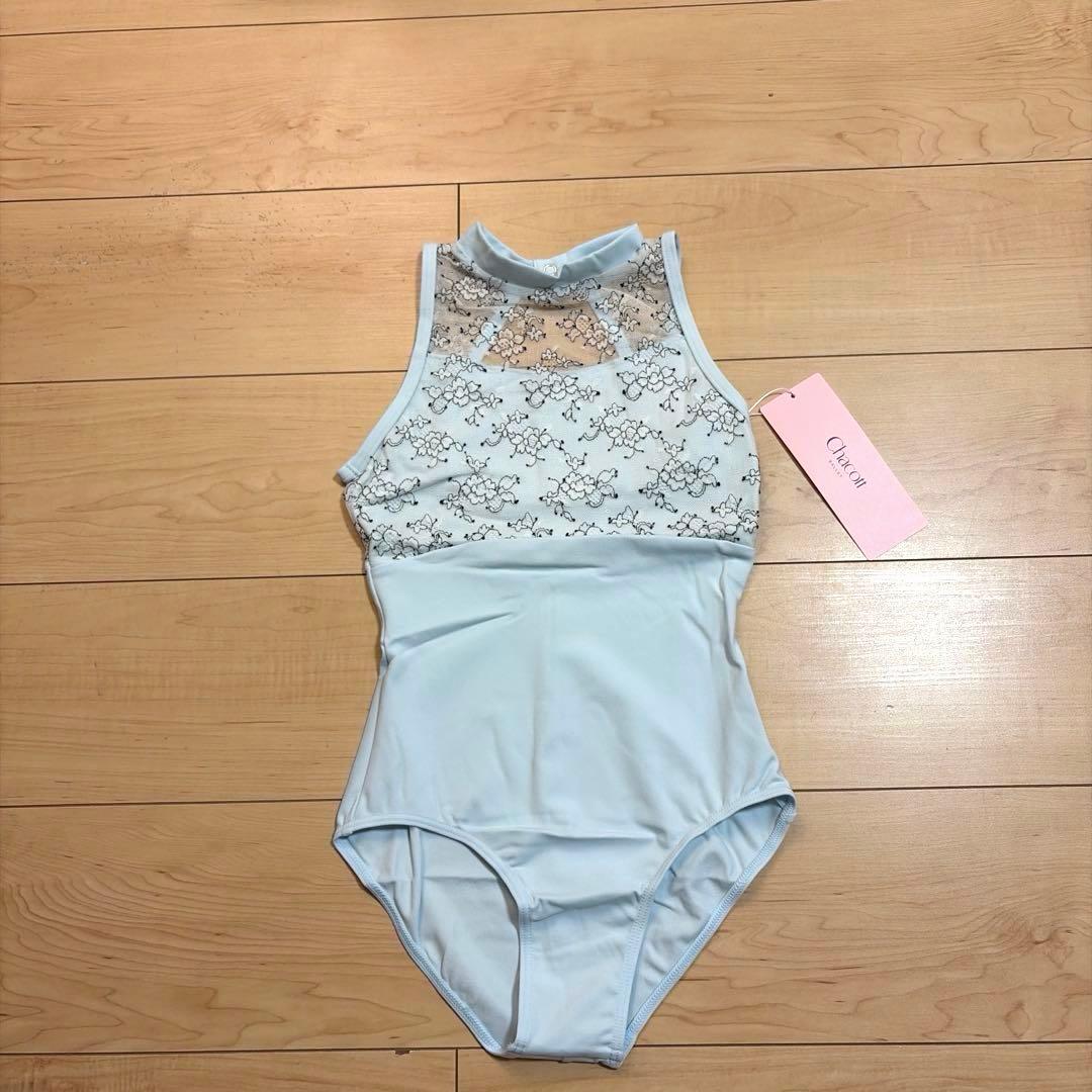 新品Chacott 150cm ハイネックレースレオタード ¥12100