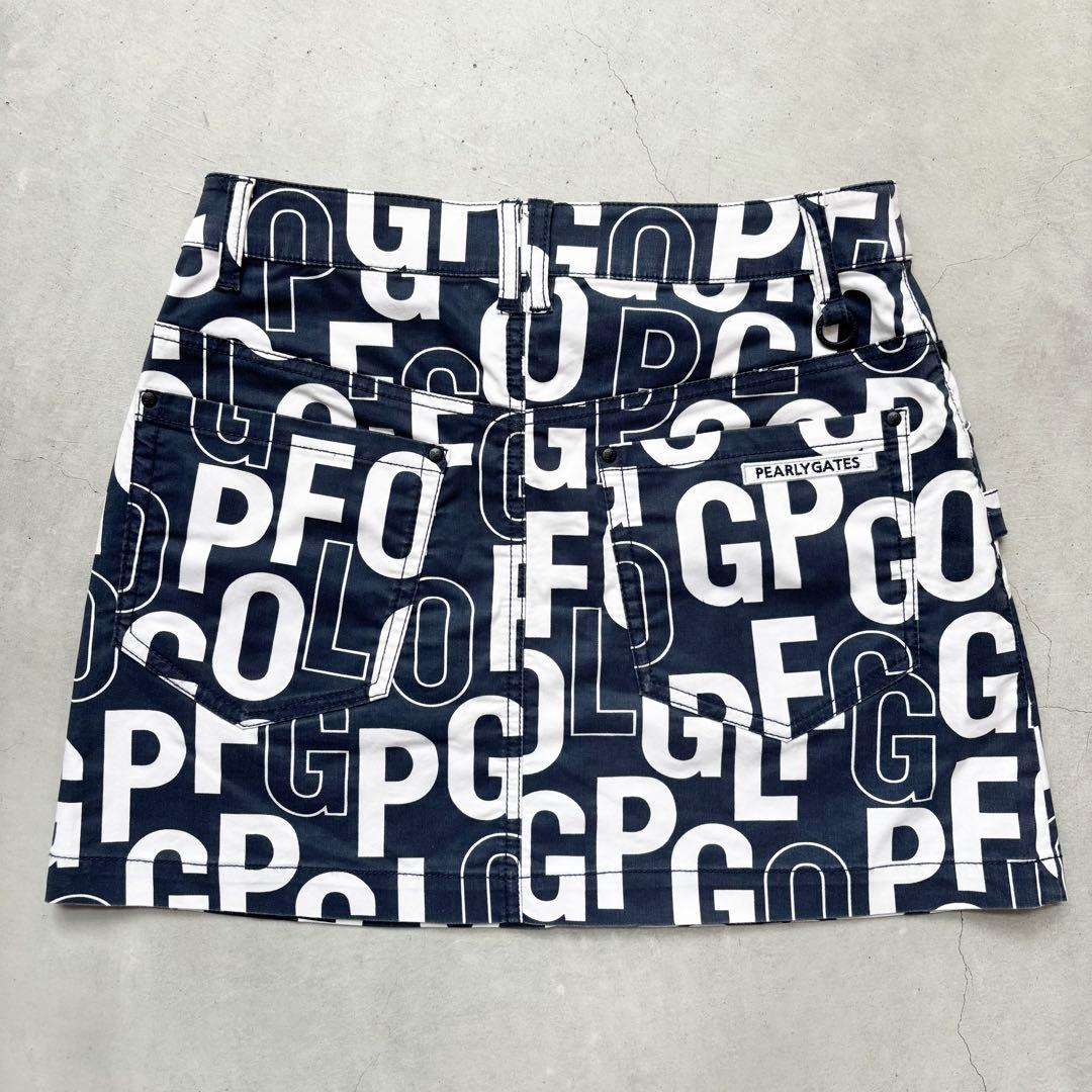 PEARLY GATES パーリーゲイツ ロゴ総柄プリント ストレッチスカート