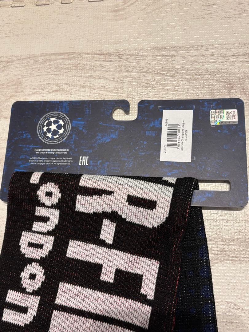 [新品未使用]FCバルセロナ・パリSG UEFAチャンピオンズリーグスカーフ