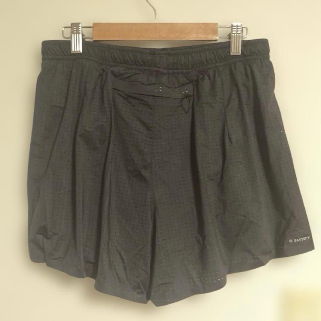 SATISFY SPACE-O MESH DISTANCE SHORTS 黒 L