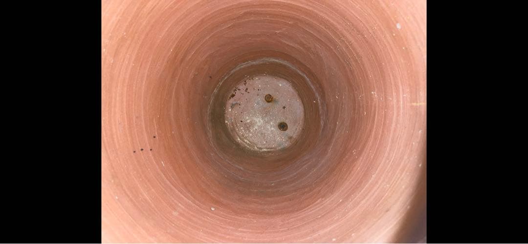 【備前焼、三耳壺、花器中壺、骨董品アンティーク、箱無し。
