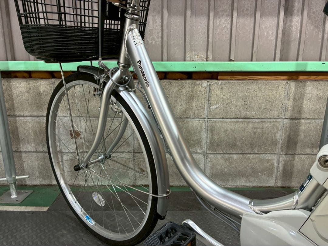 №6960 電動自転車 パナソニック　ビビ26 26インチ　シルバー　変速無し