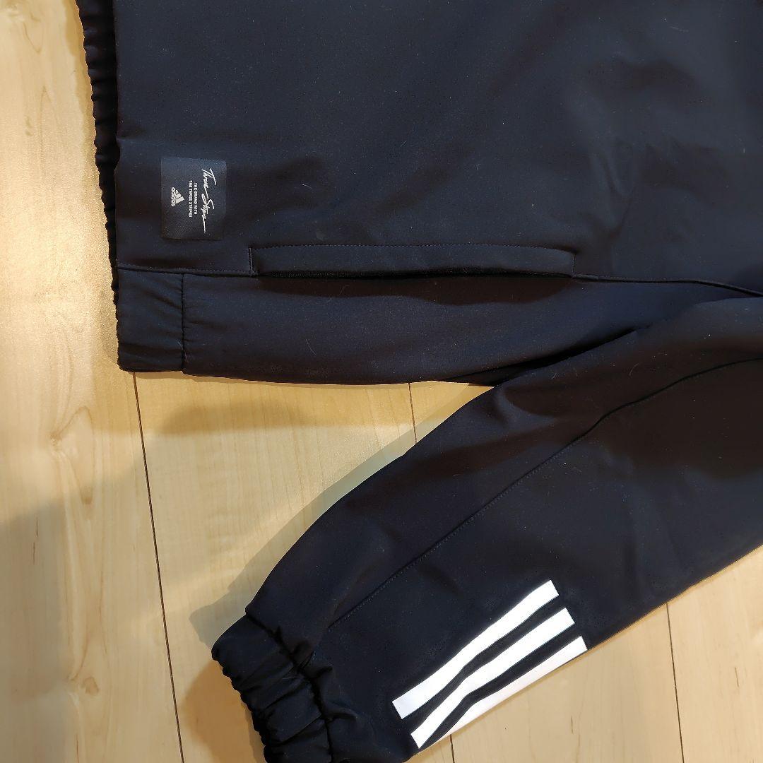 adidas フード付きジャージ上下セット 黒
