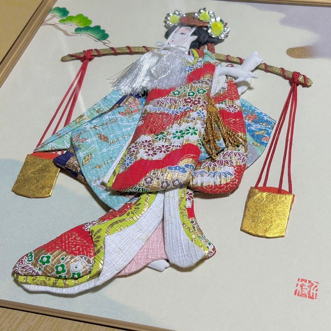 和風 押し絵 和美人 和物 壁掛けインテリア 和紙 コレクション