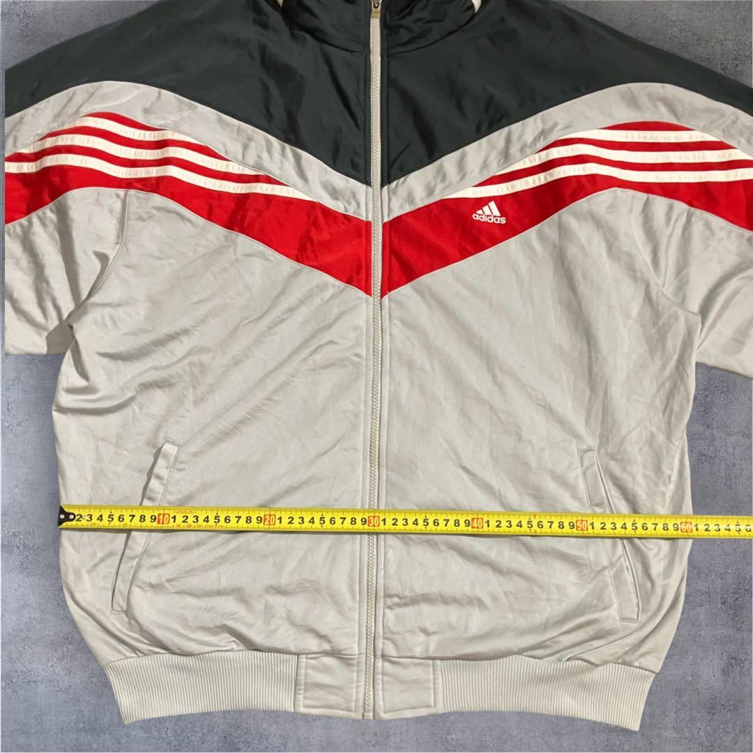 adidas アーチ切替 トラックジャケット XL相当 3ストライプ アーチ切替