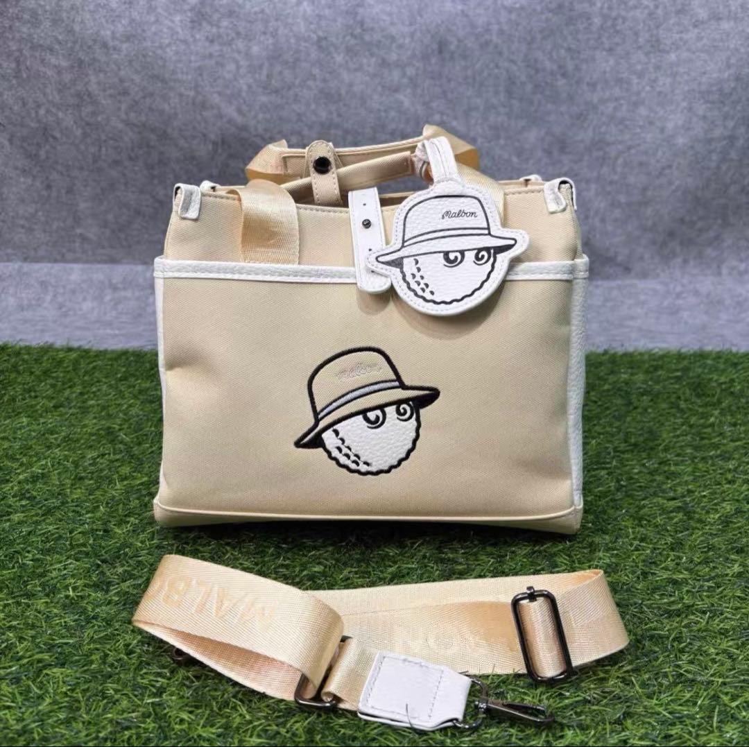 カートバッグ　ベージュ　マルボンゴルフ MALBON GOLF ベージュ