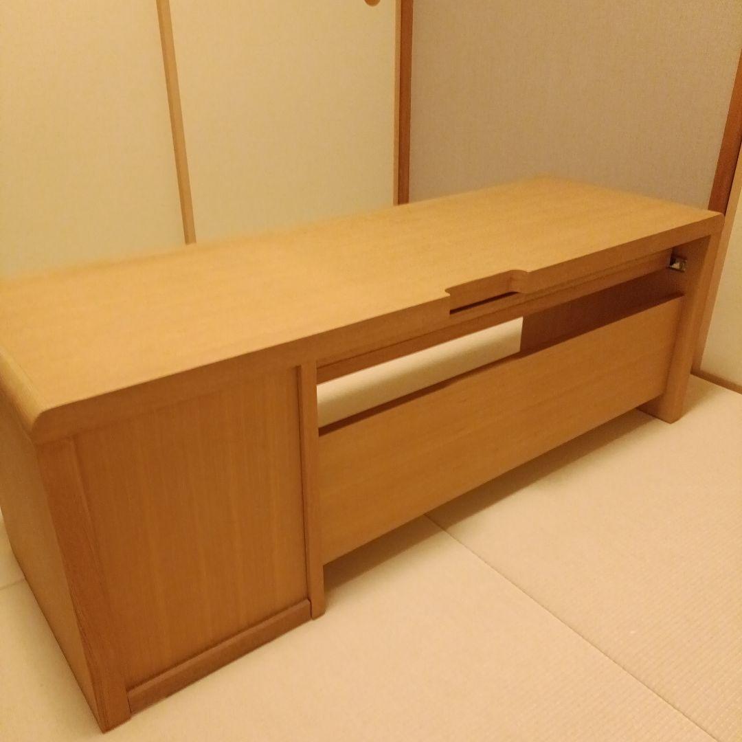 天然木PCデスク 引き出し付き