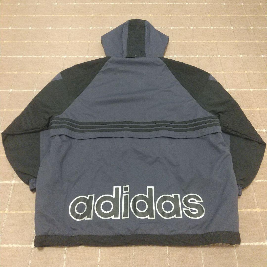 【adidas】フード付きウェア美品・ダークグレー/ブラック【上下セット】