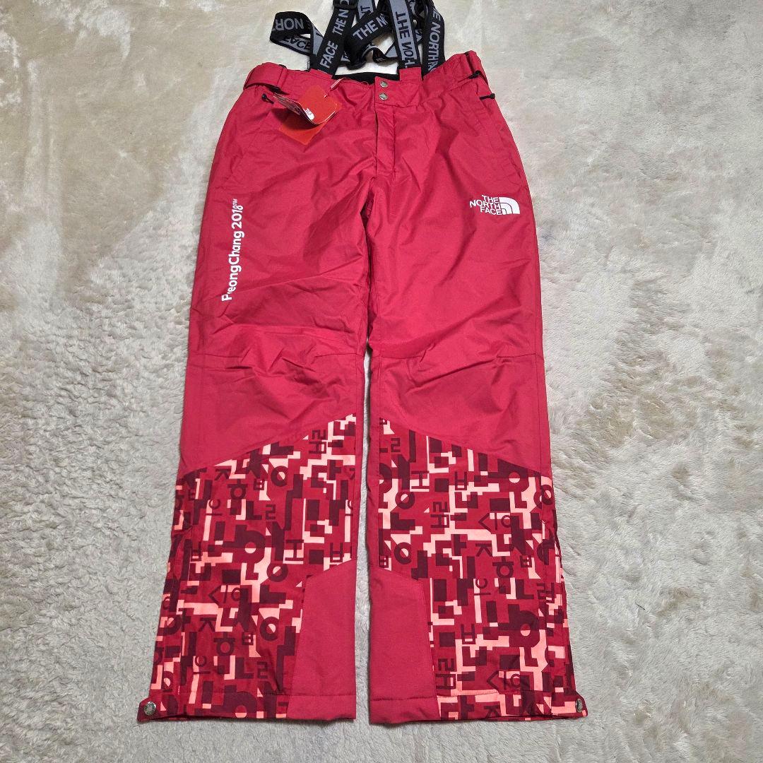 【ノースフェイス】未使用品　スノボパンツ　赤　ピョンチャンオリンピックスキーC2