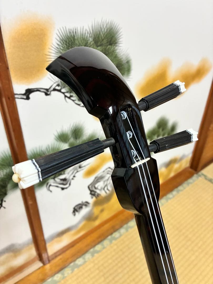 沖縄三線！黒木上質カマゴン！江戸与那城型！本張り【一枚張り】