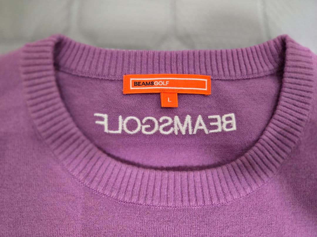 BEAMS GOLF　ニットセーター　L　パープル　紫