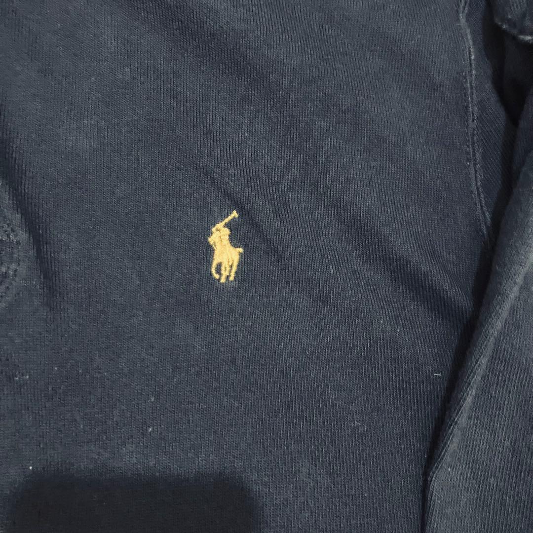 polo ralph laurenラガーシャツ ネイビー エルボーパッチ 長袖
