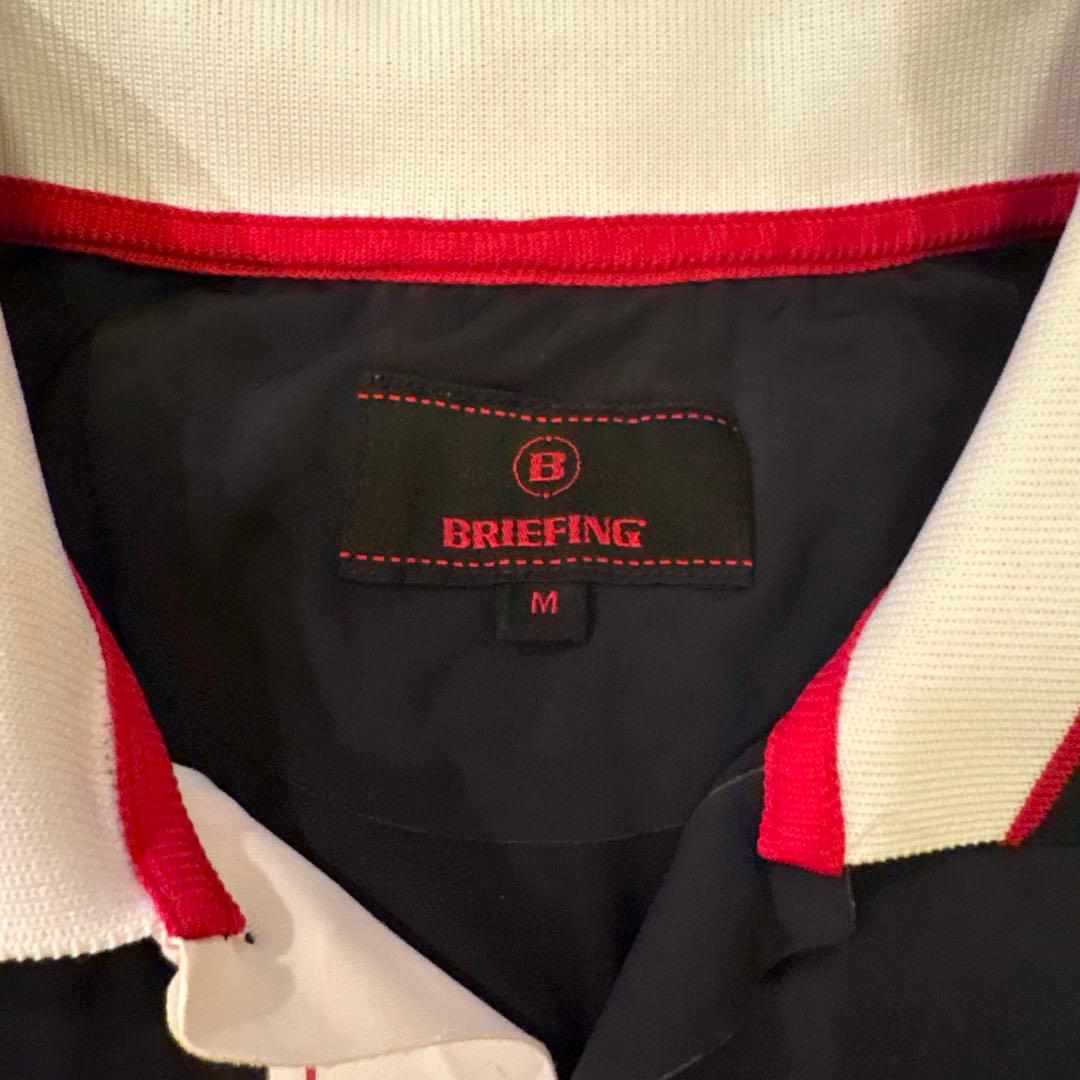 BRIEFING ブラックに赤いステッチ ポロシャツ M