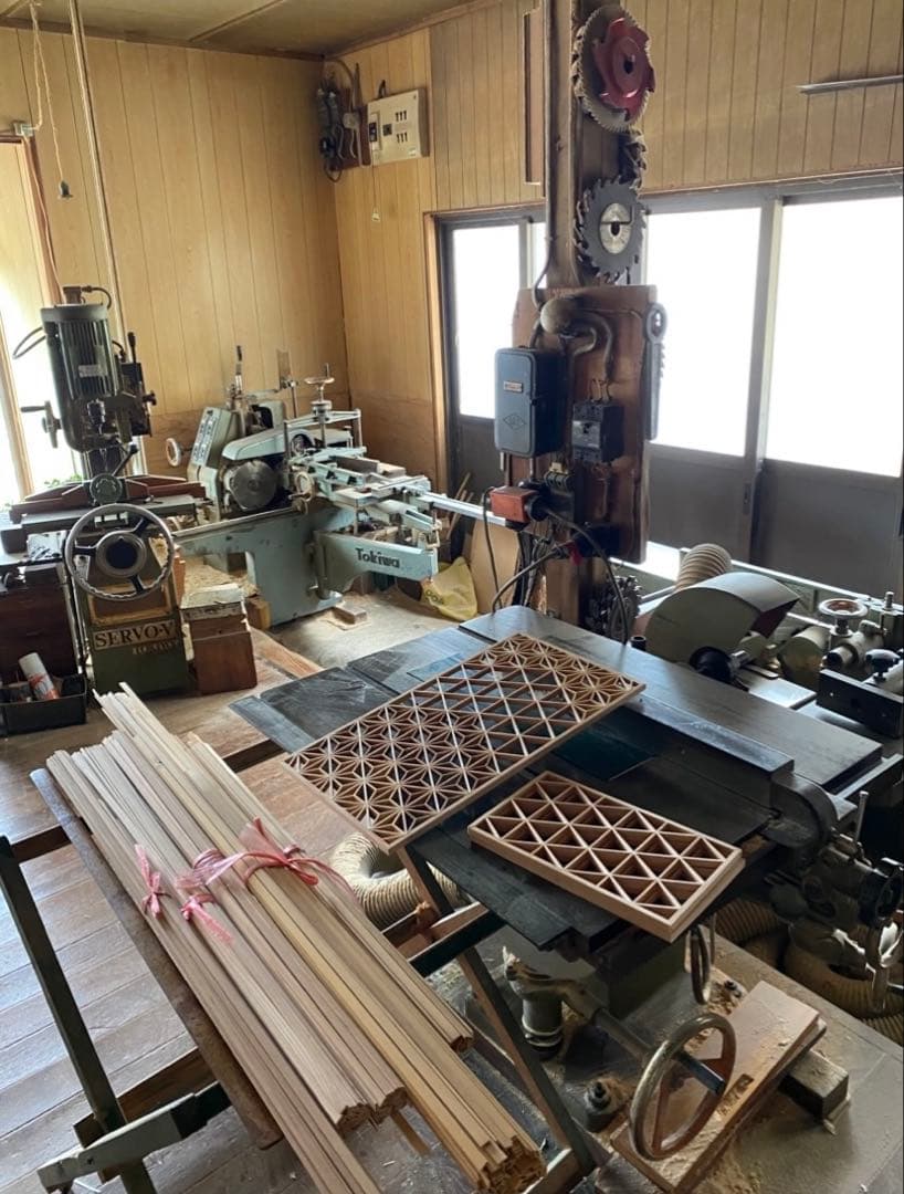 ⑦組子細工　衝立　パーテーション　伝統工芸品