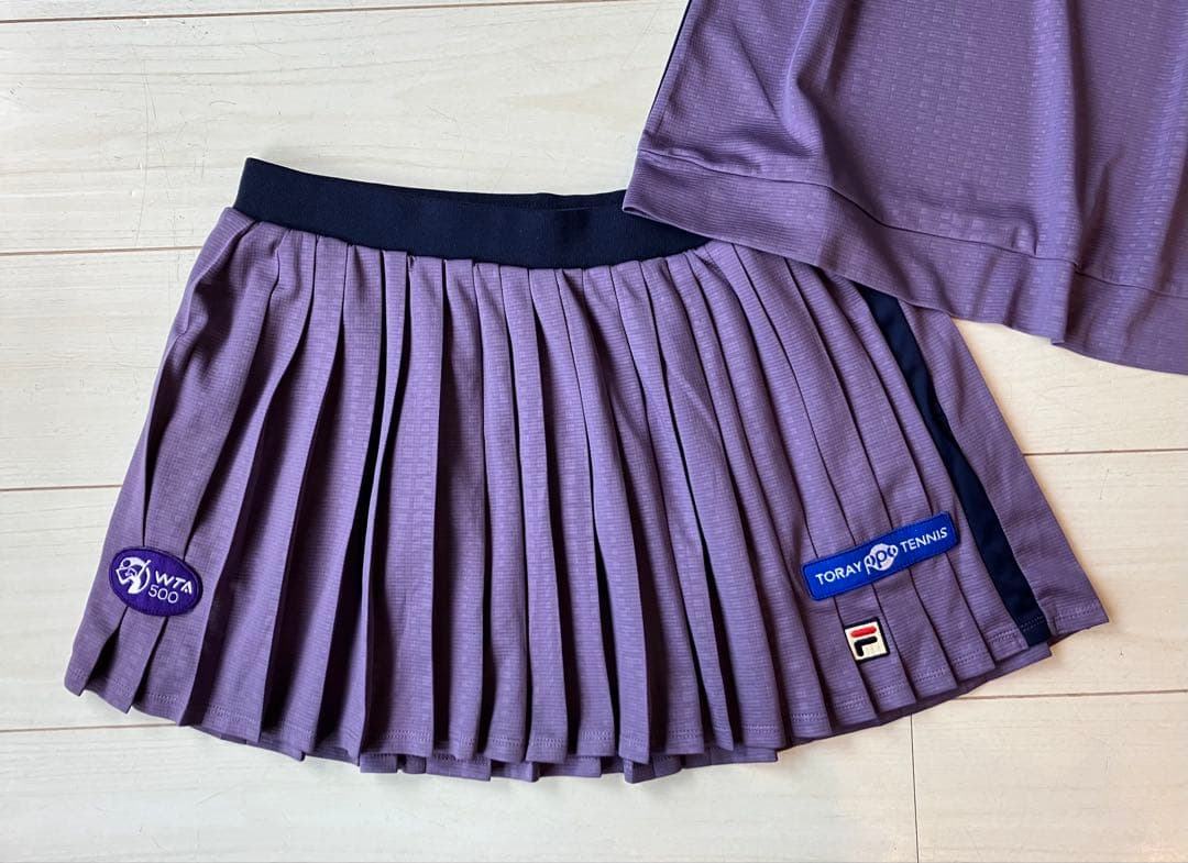 美品＊FILAフィラ＊パープル×フィラネイビーの上下セットアップXL