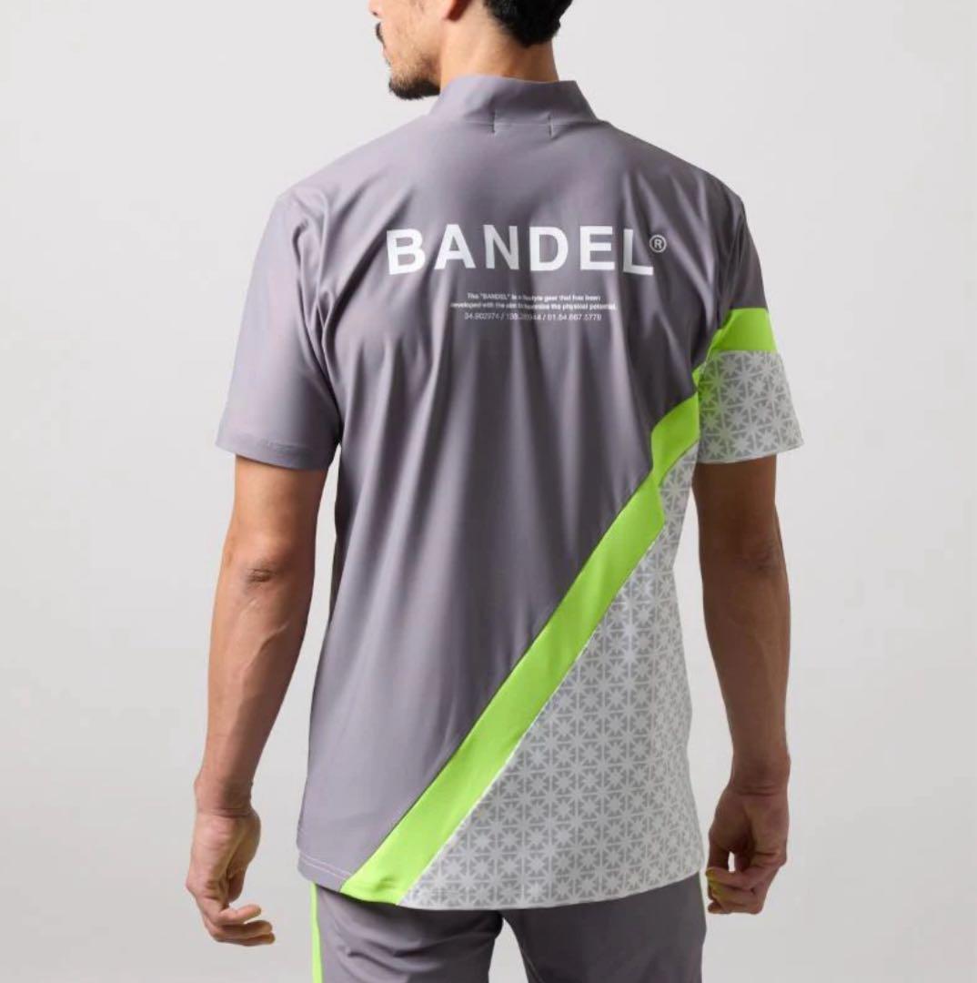 【新品・タグ付き】BANDEL メンズ モックネック グレー 蛍光 イエローXL