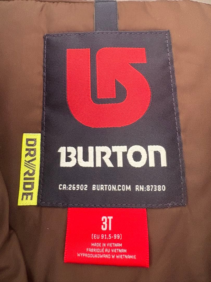 【超美品☆】BURTON DRYRIDE キッズ スノービブ 3T 迷彩