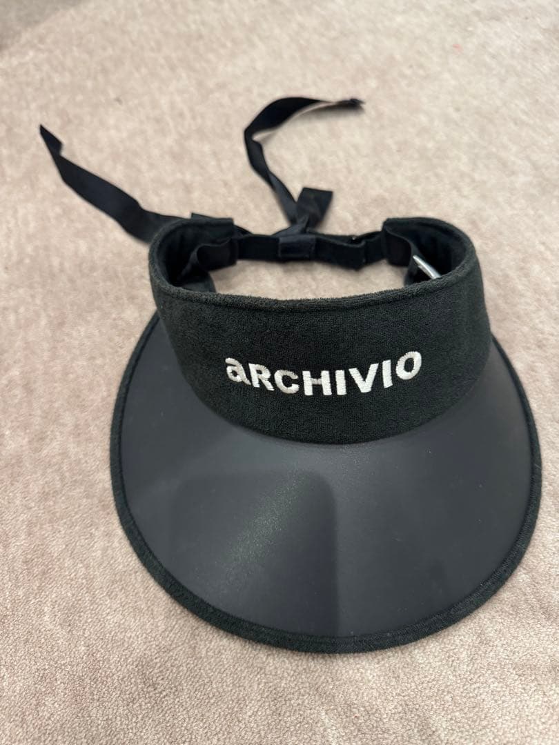 ARCHIVIO ブラック ノースリーブ ワンピース&サンバイザー