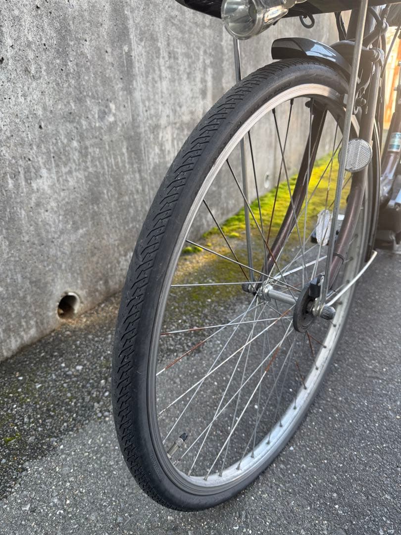 【送料込み】電動アシスト自転車 ブラウン バスケット付き
