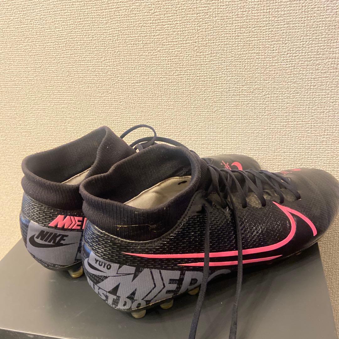 NIKE マーキュリアル　特注　名前入　ブラック　ピンク　27.5