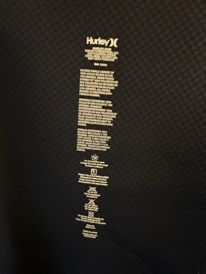 Hurley FREEDOM 303 フルスーツ ブラック 175-180cm