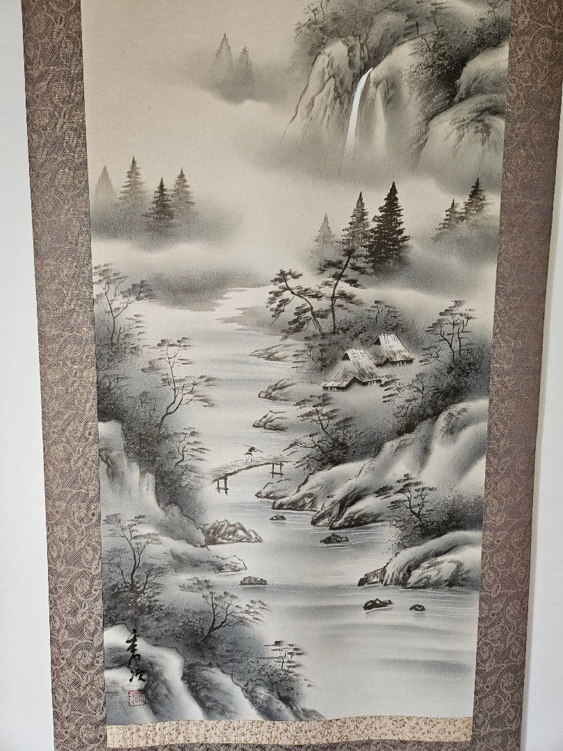 掛け軸-水墨山水画 値下げしました