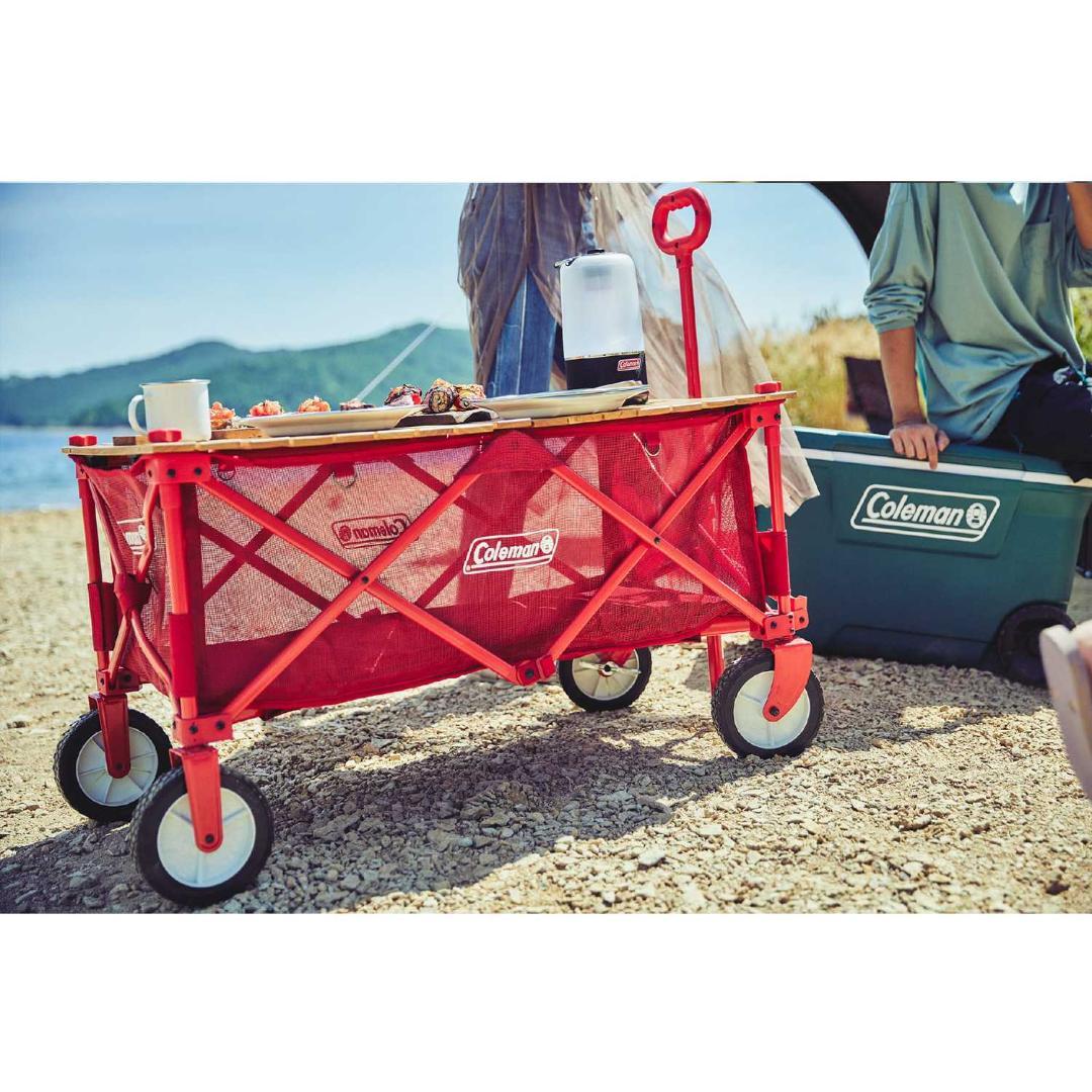 Coleman アウトドア ワゴン ウッド ロールテーブル 木製 コールマン