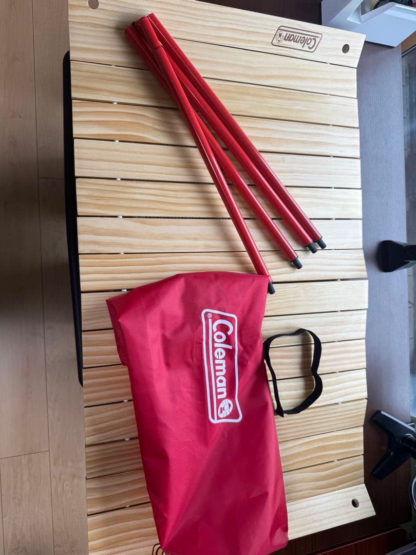 Coleman アウトドア ワゴン ウッド ロールテーブル 木製 コールマン