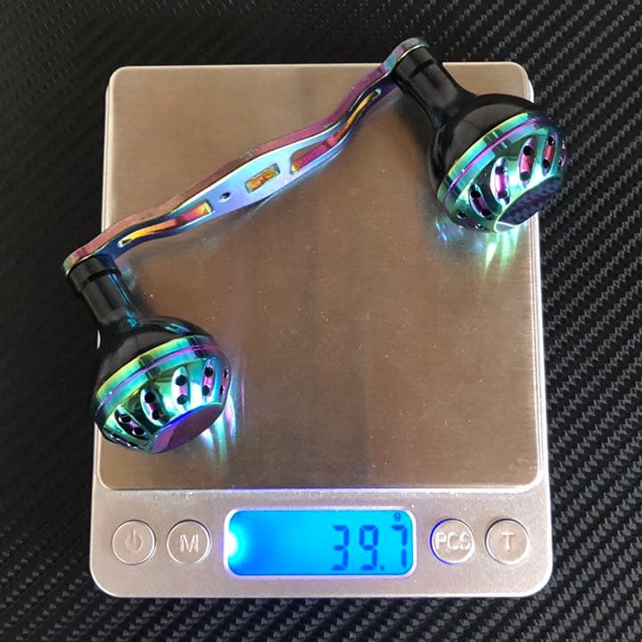 軽量ベイトリール用アルミハンドル パワーハンドルノブ フルセット　オーロラ