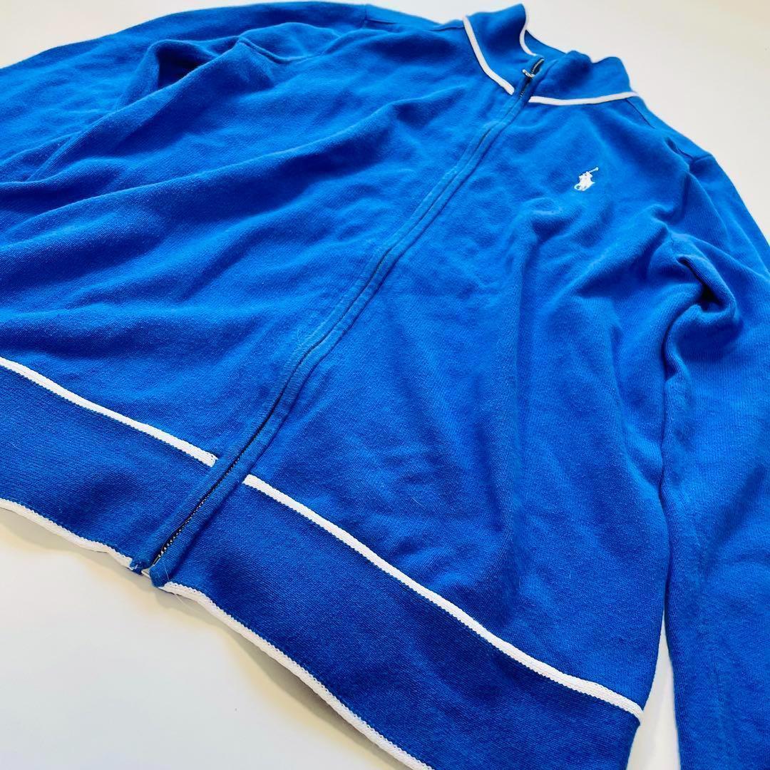 POLO GOLF ラルフローレン ジップジャケット青 刺繍ロゴ トラックトップ