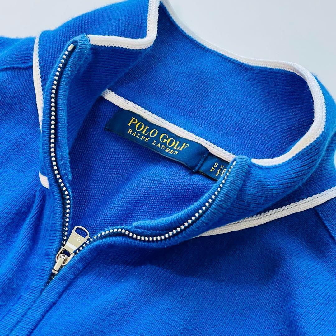 POLO GOLF ラルフローレン ジップジャケット青 刺繍ロゴ トラックトップ