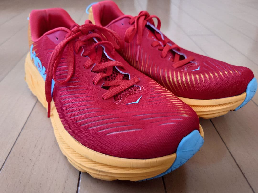 【美品】HOKA ランニングシューズ 　リンコン3 オレンジ系