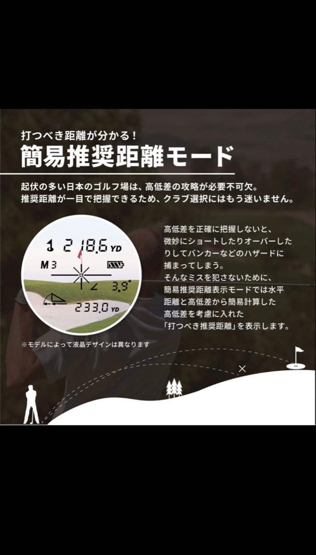 新品　PINPOINT TRIANGLE ゴルフ用距離計　アキュラシー　モノクロ