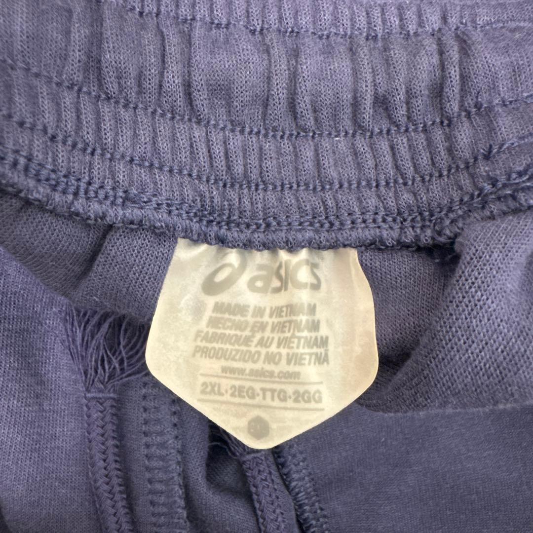 【新品タグ付】asicsスウェットパンツ 2XL ネイビー 裾ボタン バスケ