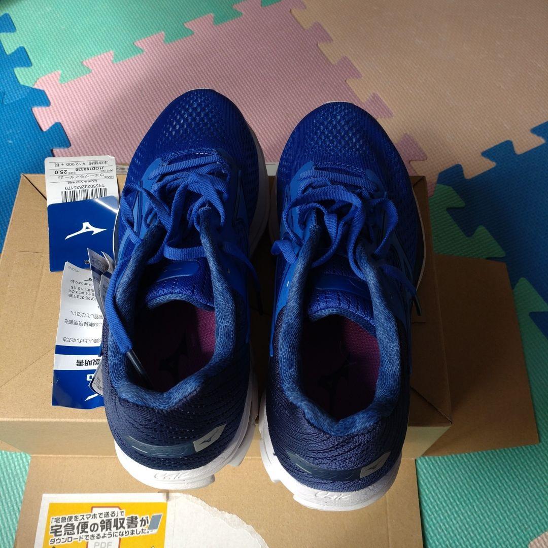 Mizuno WAVE RIDER 23 25.0cm ブルー