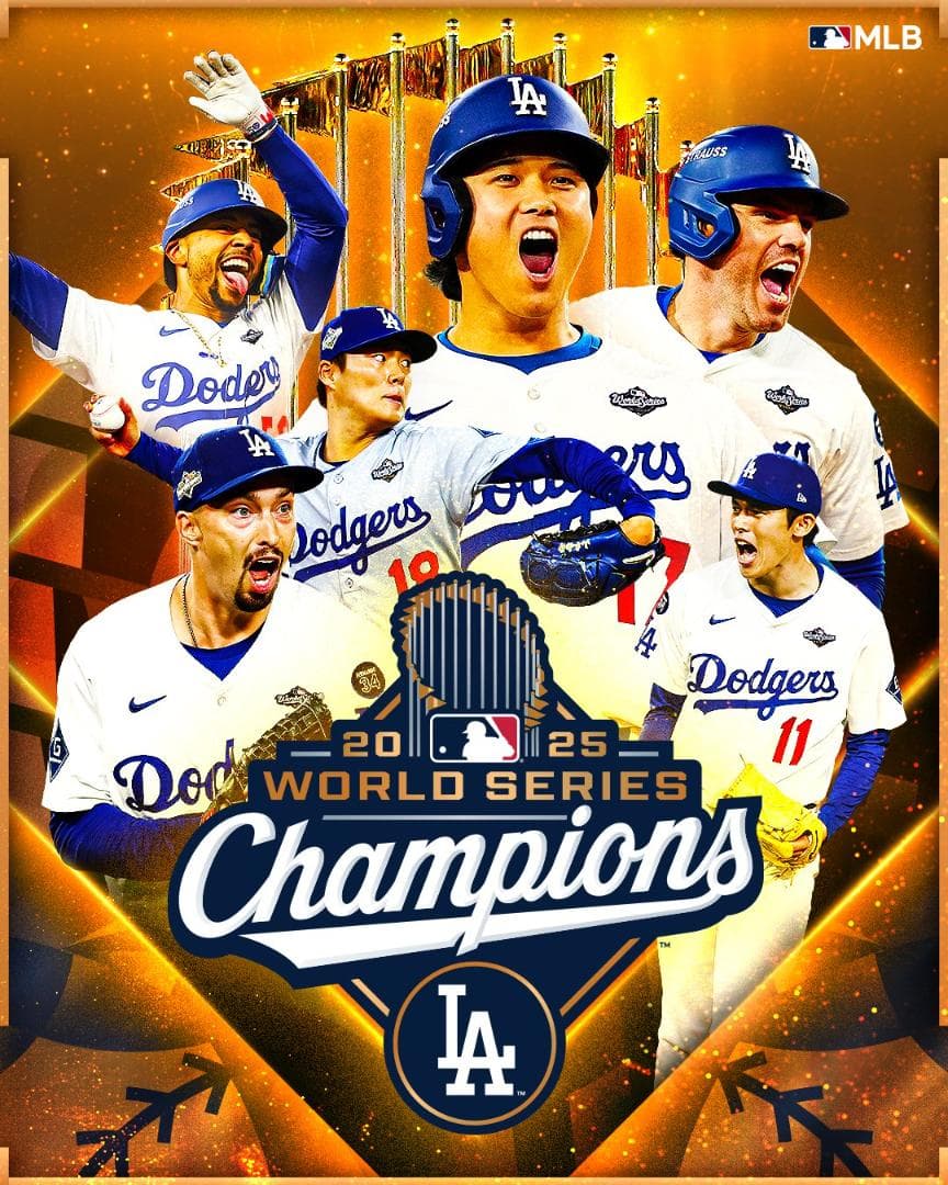 大谷翔平ドジャースWS2025優勝パレ―ドBUS実使用限定フラッグTM