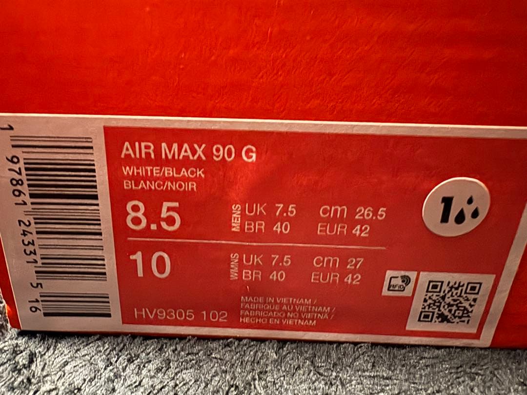 【新品】NIKE ナイキ エアマックス 90G 26.5㎝